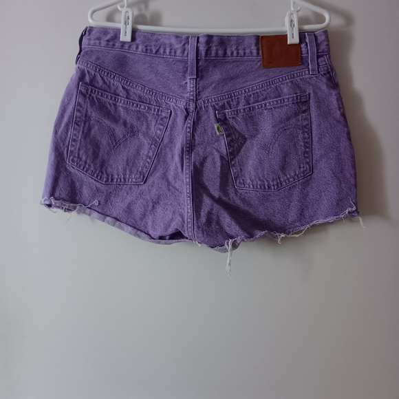 LEVI'S 501 Lavender Purple Premium Fresh High Waisted Shorts 32 - Picture 4 of 8
